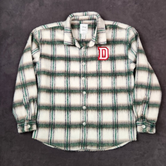 Forever 21 Donald Duck Disney Embroidered‎ Plaid Jacket Mens Small Button Up - Picture 2 of 11